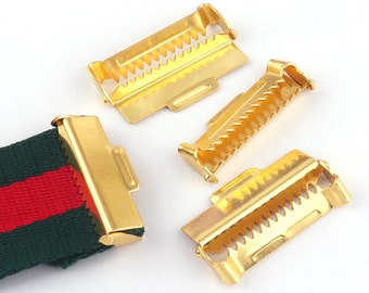 Gold Suspender Slide Adjusters for 1.5'' webbing,Ratchet Slides with Teeth,38mm Strap Adjuster,Suspender Clip,Plated buckle slide with teeth