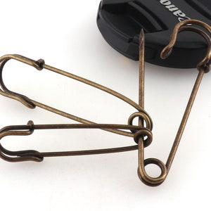 Vintage Brooch Findings Bronze color  Large Safety Pins Brooch Sewing Decorative pins for Garment Accessories  10pcs