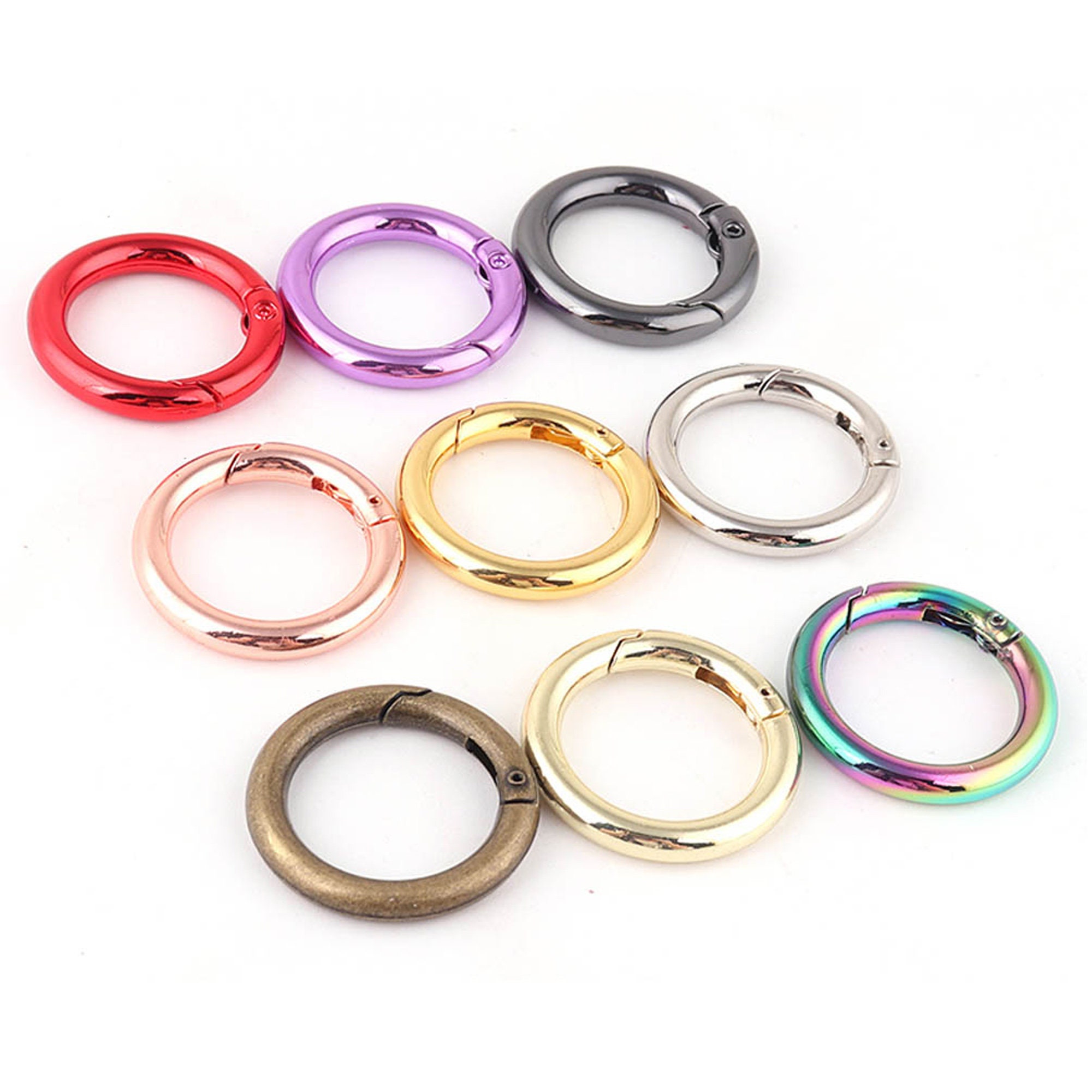 Metal O-rings 28*20mm Colorful Metal Alloy Spring Ring Openable Ring ...