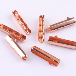 Rose Gold Shoelace Bullets Shoelace Tips 4 mm Metal Tube Clasps Shoelace Cord Finish Ends Metal End Tips End Stopper image 1