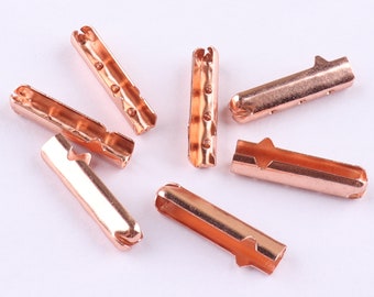 Rose Gold Schnürsenkel Kugeln Schnürsenkel Spitzen 4 mm Metallrohr Verschlüsse Schnürsenkel Kordel Finish Enden Metall Endspitzen Endstopper