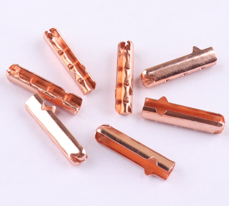 Rose Gold Shoelace Bullets Shoelace Tips 4 mm Metal Tube Clasps Shoelace Cord Finish Ends Metal End Tips End Stopper image 1