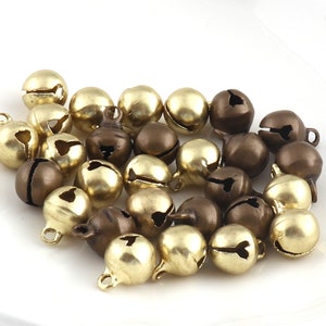 Top Quality Light gold/bronze color 7mm*10mm small bell Loose Beads Jewelry Christmas Decoration 100pcs