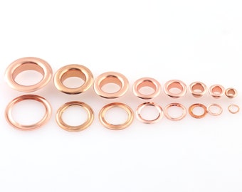 Rose Gold metal eyelets 3-17mm Inner Diameter Eyelets with washer Grommets For shoes Purse Scrap booking garment clothes Sewing