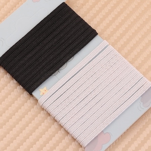Black/white color flat elastic cord,3 mm fabric elastic cord,sewing elastic band waist band sewing stretch rope garment accessories