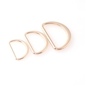 15-45mm Gold color Dee Ring D-ring metal buckle hook Alloy d ring for belt Handbag Webbing strap Bag strap Purse Leatherworking Accessories