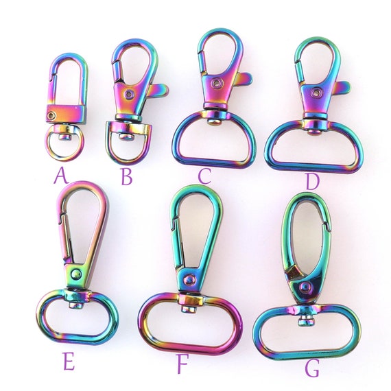 Lobster Clasps Clips Spring Buckle Rainbow Color Metal Alloy
