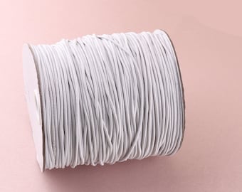 2.0 mm elastic rope cord white color elastic band stretch cord for beads jewelry garment accessories 10/20/50 yards