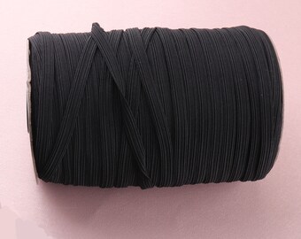 7 mm width flat elastic cord,  black elastic band, elastic rope cord,stretch cord,elastic band cuff/stretchy cord garment accessories