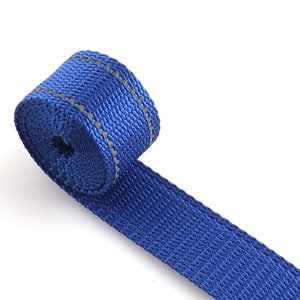 1 inch Blue Reflective Webbing Tape Wholesale pet dog collar leash harness horse tack craft bag purse strap ribbon Reflector tape 5yards