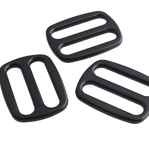 12pcs 1&quot; (25mm) Black Adjustable Rectangle Slide Buckle Belt Buckle Strap Buckle Adjuster buckle Adjustable Strap Slider Bag Hardware