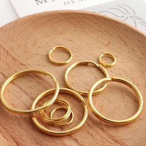 10/15/20/25/30mm Gold iron Split ring key ring key chain for belt backpack hardware Split Ring for Key Chain  accessories