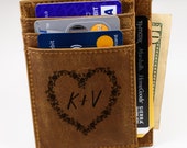 Personalized Leather Card Holder Valentine 39 s Day Edition, Minimalist Wallet, Front Pocket Wallet, RFID Card Case, ID Window Card Holder.