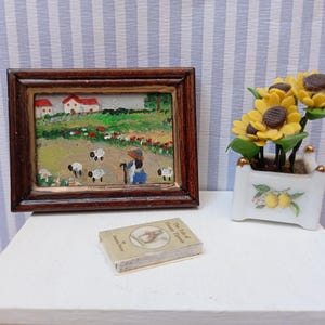 Dollhouse wall art. miniature picture 1/12 scale, dollhouse picture. Home decor. Dollhouse cottage. Dollhouse landscape.