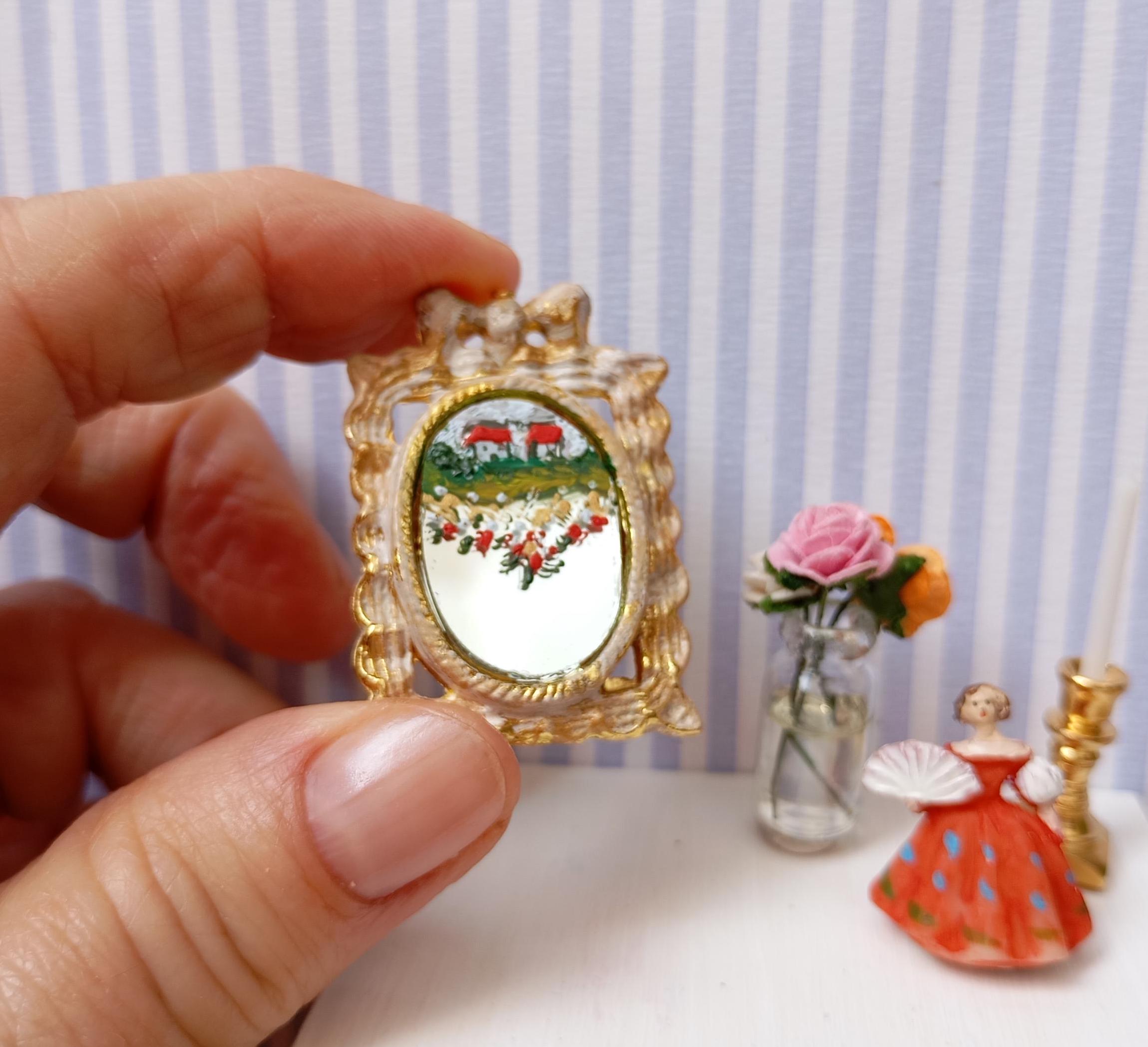 Casa Delle Bambole In Miniatura Specchio D'oro Bambole Casa In Casa Delle Bambole In Miniatura Specchio D'oro Bambole Casa In