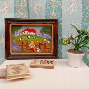 Dipinto In Miniatura In Scala 1:12. Quadro Di Una Casa Delle Bambole. Dipinto Di Paesaggio. Arazzo. Dipinto Di Paesaggio Fatto A Mano. Dipinto A Olio. - Italia - Foto 8