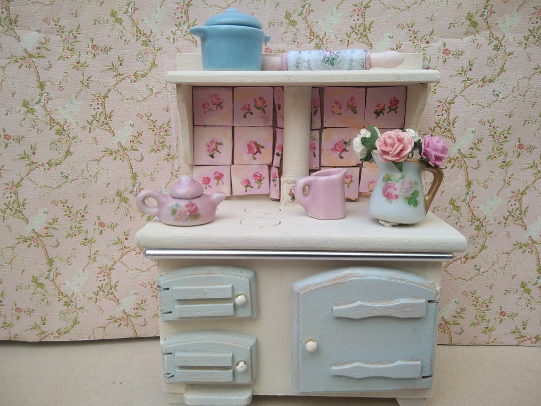 Shabby Chic Dollhouse Furniture. House Old Fashioned Stove Etsy