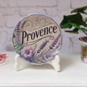 Dollhouse provence plate 1:12 scale. Italian plate. Dollhouse lavender plate. Dollhouse dish.