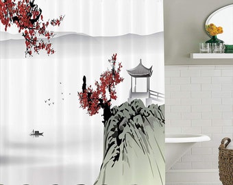 Asian Shower Curtain Etsy