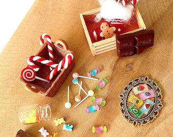 Secret Santa accessories, Secret Santa door, miniatures, board, candy cane