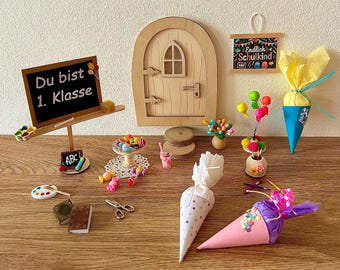 Wichteldeko, Wichtelzubehör, Wichteltür, Miniaturen, Einschulung