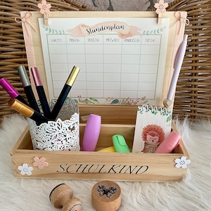 Pen holder, organizer, timetable back to school, school cone