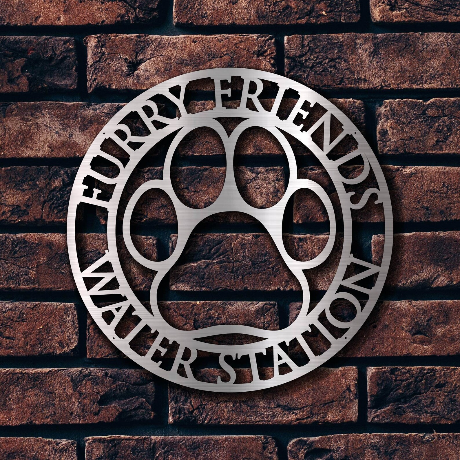 Custom Laser cut Metal Dog Paw Sign Dog Drinking Station Etsy