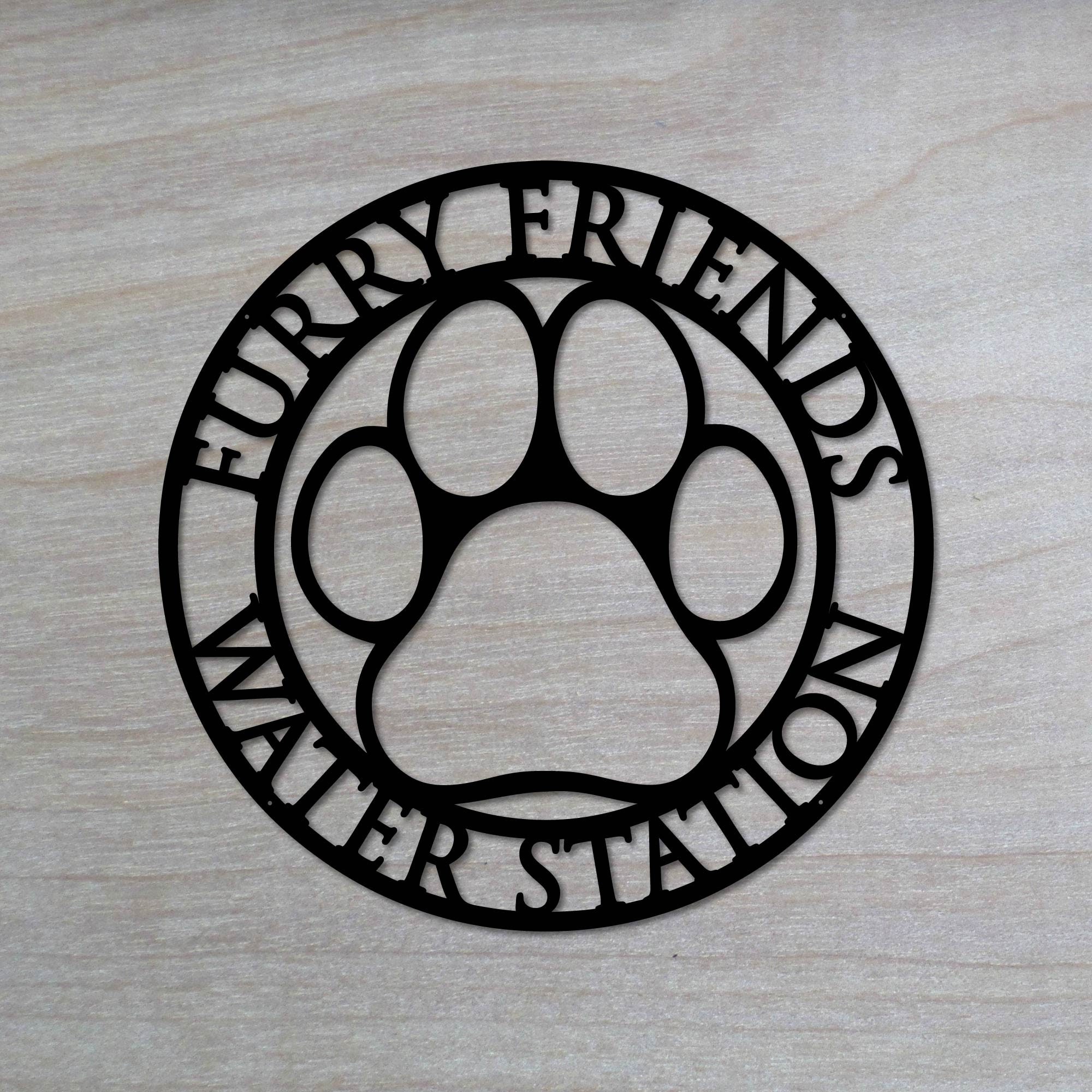 Custom Laser cut Metal Dog Paw Sign Dog Drinking Station Etsy