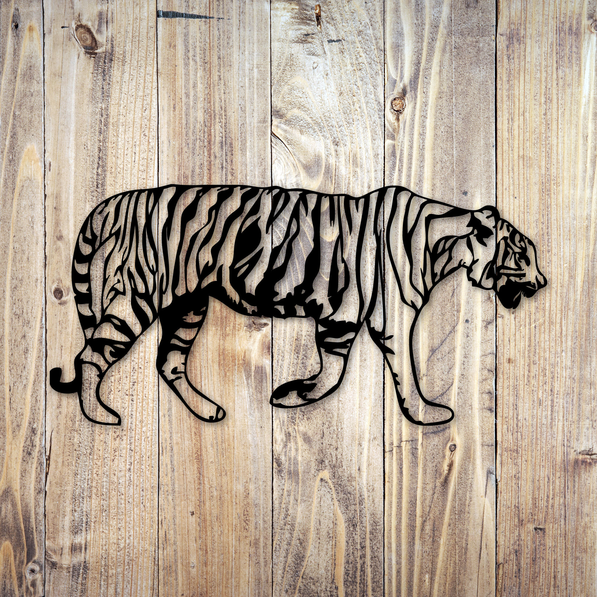 Metal Laser Cut Tiger Wall Art Metal Home Decor Large Tiger Etsy