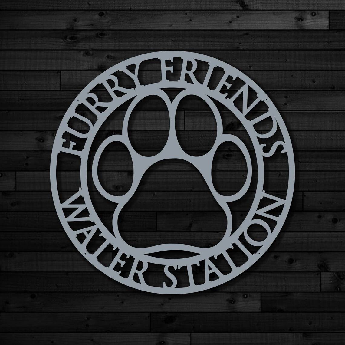 Custom Laser cut Metal Dog Paw Sign Dog Drinking Station Etsy