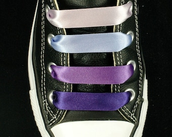 Shoelace Pair - 15mm Satin Purples Laces