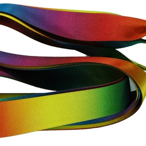 LGBTQ+ Rainbow Ombre Satin Ribbon Laces for PRIDE 15mm & 25mm