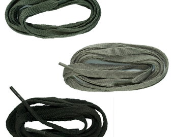 Shoelace Pair - Flat 10mm Black & Greys Colour Shoe laces