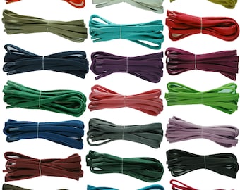 Colours Flat Waxed 5mm Laces for Dress Shoes Work Boots Hiking-Boots Extra Long Laces