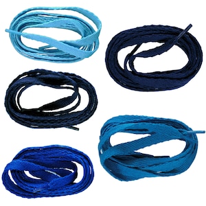 Flat 10mm BLUES Colour Shoe laces