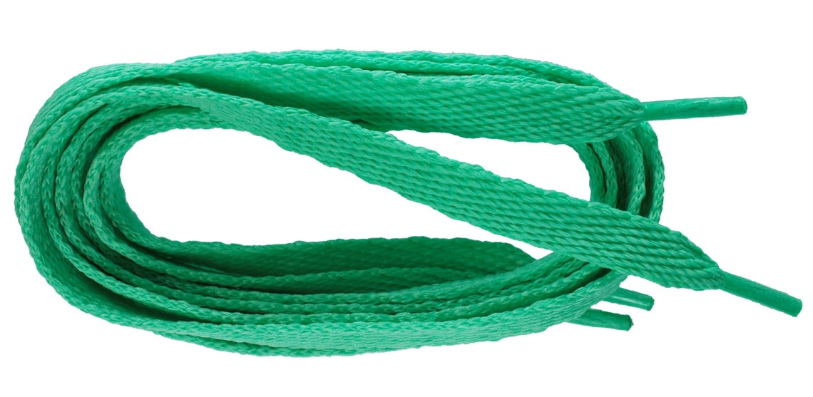Flat 10mm GREENS Colour Shoe Laces Etsy