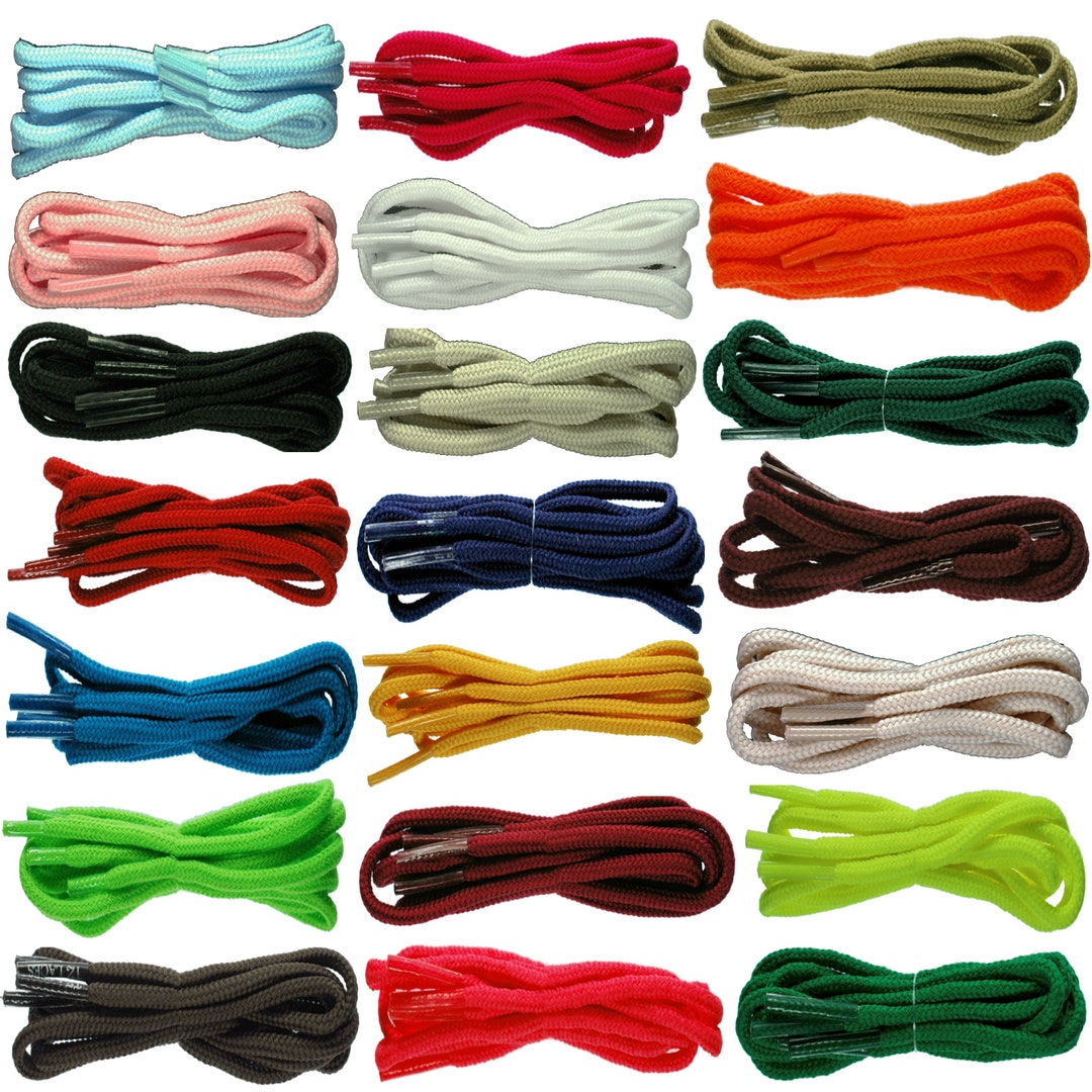 TZ Laces® GREENS & YELLOWS Round 2 to 3mm Shoelaces for Trainers and