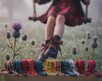 16mm Flat Scottish Tartan Shoelaces – Ribbon Laces for Trainers, Sneakers, and High Tops in Classic Clan Designs