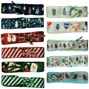Cadarços planos de fita de Natal para sapatos da moda