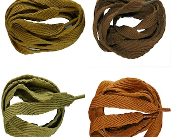 Shoelace Pair - Flat 10mm BROWNS Colour Shoe laces