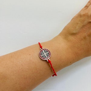 St Benedict Red Vida Bracelet Wax Cord and nylon thread protection Catholic Waterproof handmade Bracelet For Man women