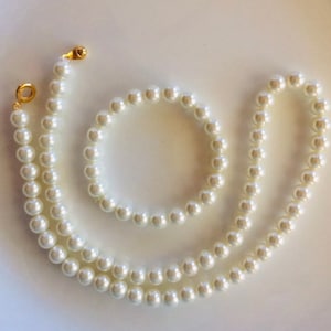 glass Pearl necklace and Bracelet cream ivory For Bridesmaids Women Girls(USA Seller)