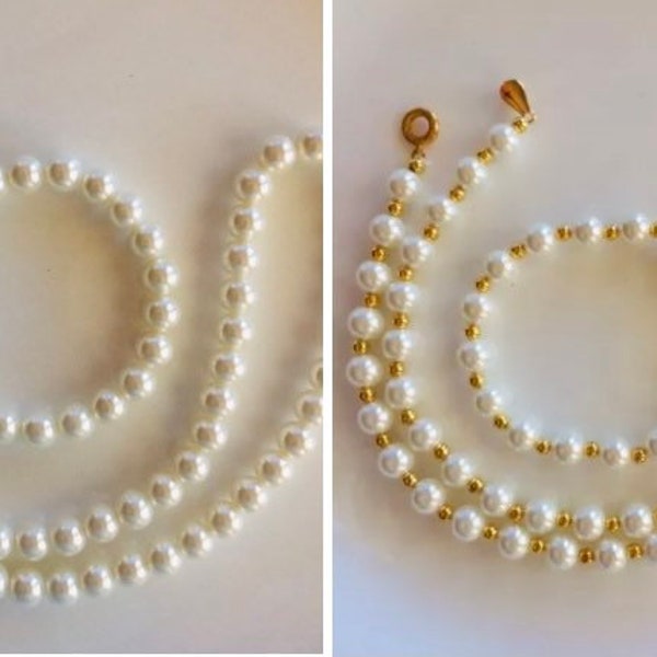 glass Pearl necklace and Bracelet cream ivory For Bridesmaids Women Girls(USA Seller)