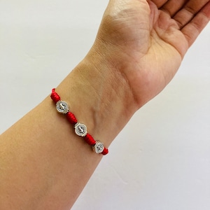 St Benedict Nylon Red Thread Knotted  Religious Man Women Bracelet cord bracelet gift