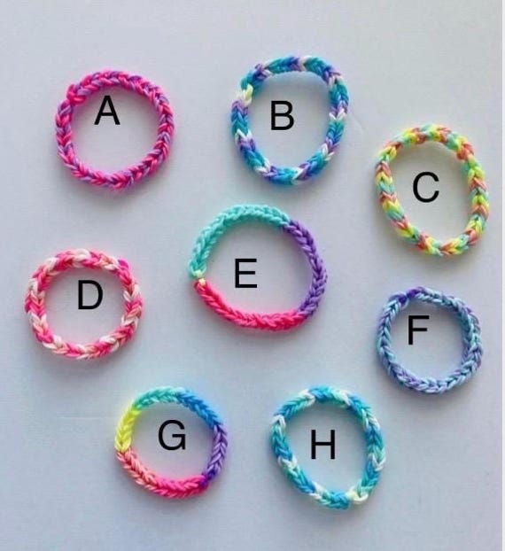 Loom Rubber Band Rainbow Bracelet 2 Random Style for 8.99 - Etsy