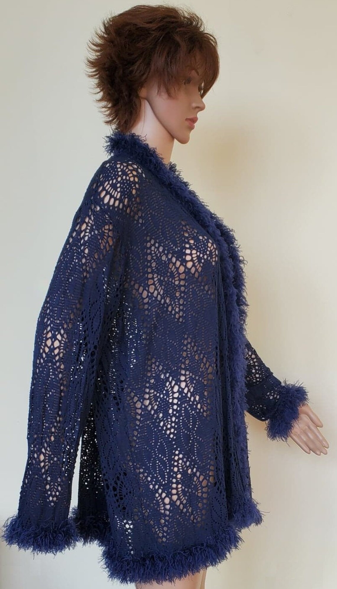 fur duster cardigan