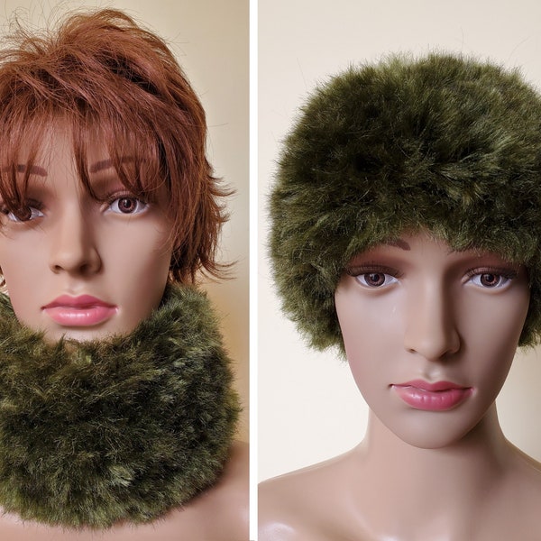 Cowl / Headband - Crochet Faux Fur
