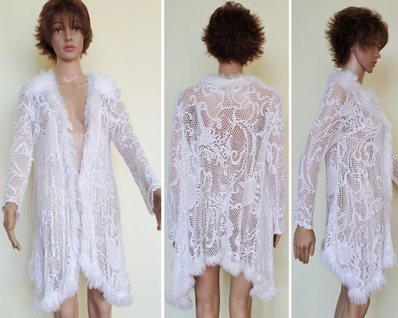 Lace duster cardigan deals
