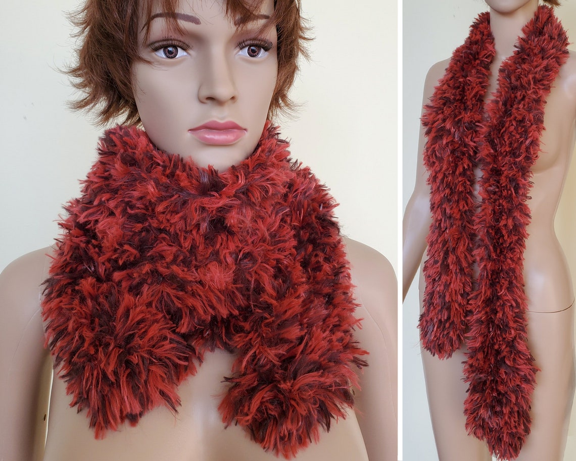 Scarf / Boa Crochet Faux Fur Etsy