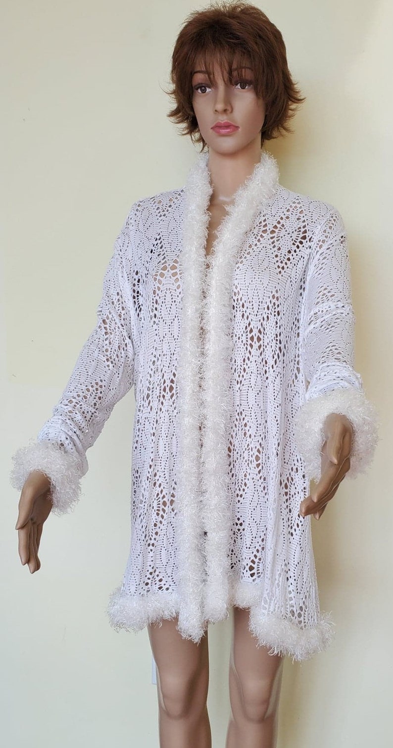 faux fur duster cardigan